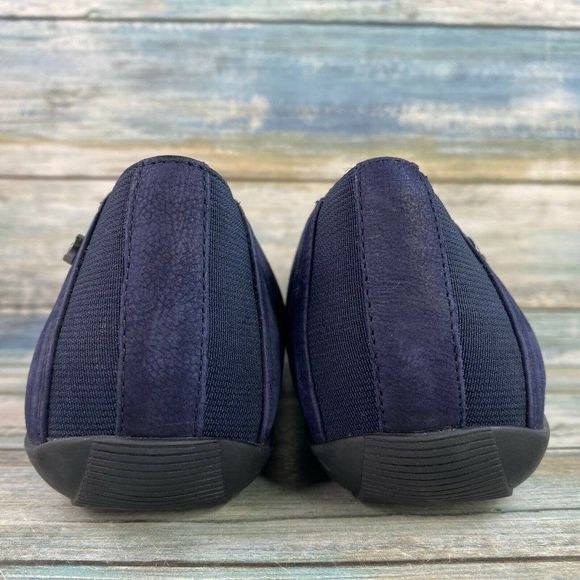Nurture Womens Blue Nubuck Leather Slip On Loafers Size 6M Round Toe Slip On - Picture 6 of 11